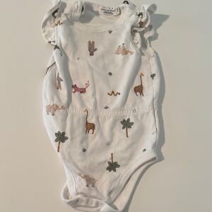 Charming White Animal Print Kids Bodysuit